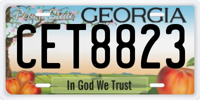 GA license plate CET8823