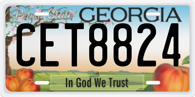 GA license plate CET8824