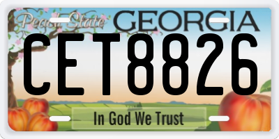 GA license plate CET8826