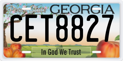 GA license plate CET8827