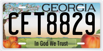 GA license plate CET8829