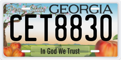 GA license plate CET8830
