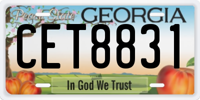 GA license plate CET8831