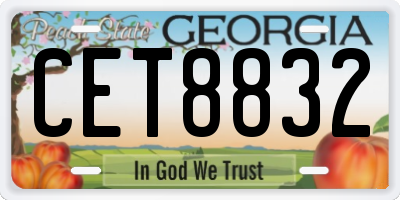 GA license plate CET8832