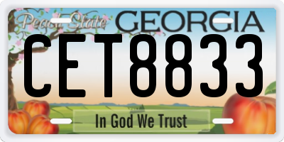 GA license plate CET8833