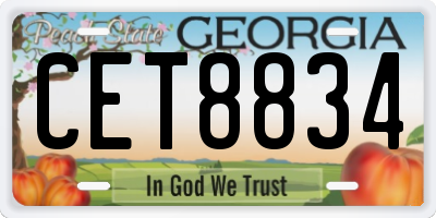 GA license plate CET8834