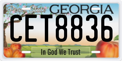 GA license plate CET8836