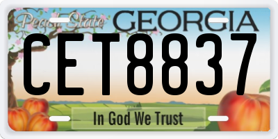 GA license plate CET8837