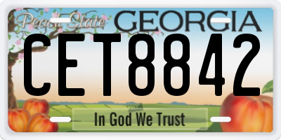GA license plate CET8842