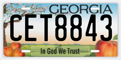 GA license plate CET8843