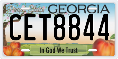GA license plate CET8844