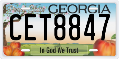 GA license plate CET8847