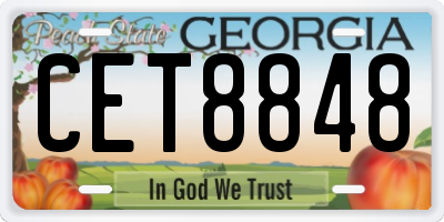 GA license plate CET8848
