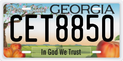 GA license plate CET8850