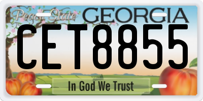 GA license plate CET8855