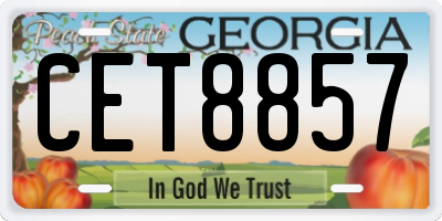 GA license plate CET8857