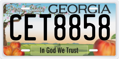GA license plate CET8858