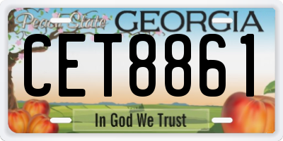GA license plate CET8861