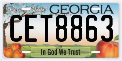 GA license plate CET8863