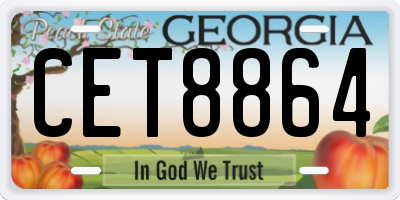 GA license plate CET8864