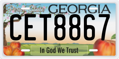 GA license plate CET8867