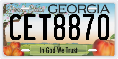 GA license plate CET8870