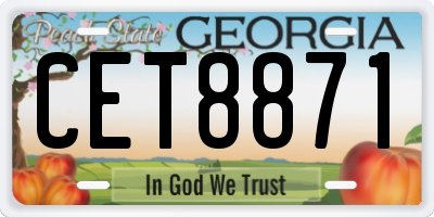 GA license plate CET8871