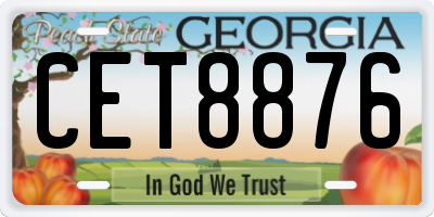 GA license plate CET8876