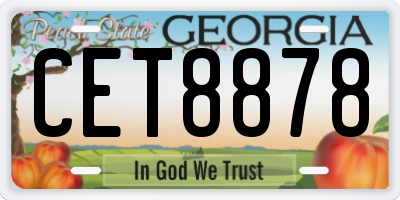 GA license plate CET8878