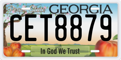 GA license plate CET8879
