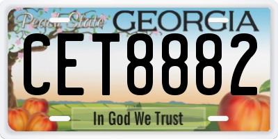 GA license plate CET8882