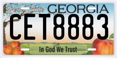 GA license plate CET8883