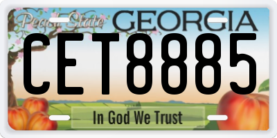 GA license plate CET8885
