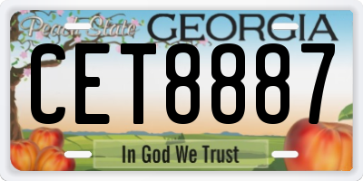 GA license plate CET8887