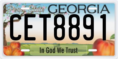 GA license plate CET8891