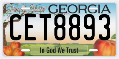 GA license plate CET8893