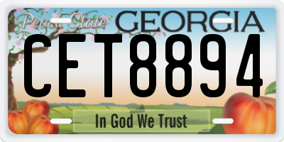GA license plate CET8894
