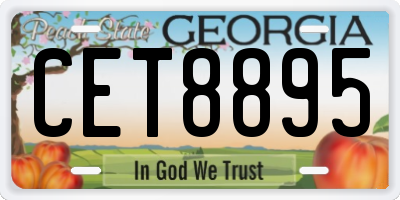 GA license plate CET8895