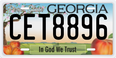 GA license plate CET8896