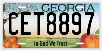 GA license plate CET8897