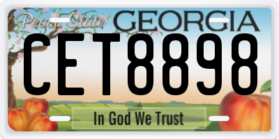 GA license plate CET8898