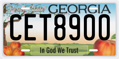 GA license plate CET8900