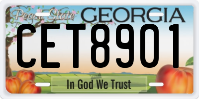 GA license plate CET8901