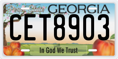 GA license plate CET8903
