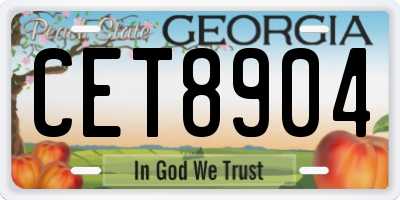GA license plate CET8904