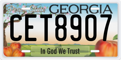 GA license plate CET8907