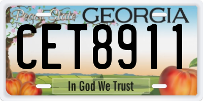GA license plate CET8911