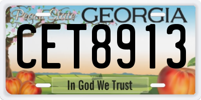 GA license plate CET8913