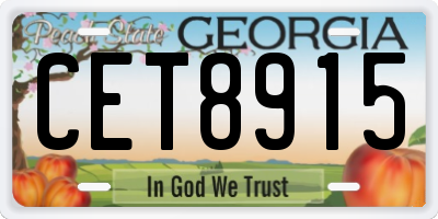 GA license plate CET8915