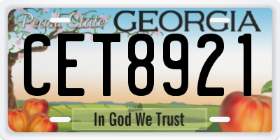 GA license plate CET8921